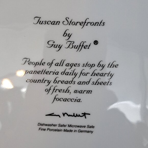 Guy Buffet Tuscan Storefronts Panetteria Porcelain Dinner Plate Made in Germany - Picture 6 of 9